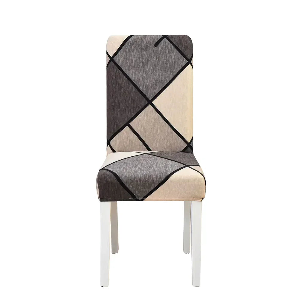 DecorBites™ Geometric Stretch Chair Cover Slipcovers | Elastic Seat Case