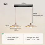 Japanese Wabi-Sabi Cream Wood Pendant Light