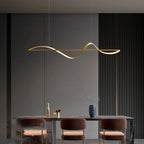 Modern Linear Iron And Acrylic LED Pendant Light