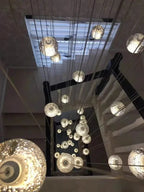 Modern Spiral Crystal Ball Staircase Pendant Chandelier