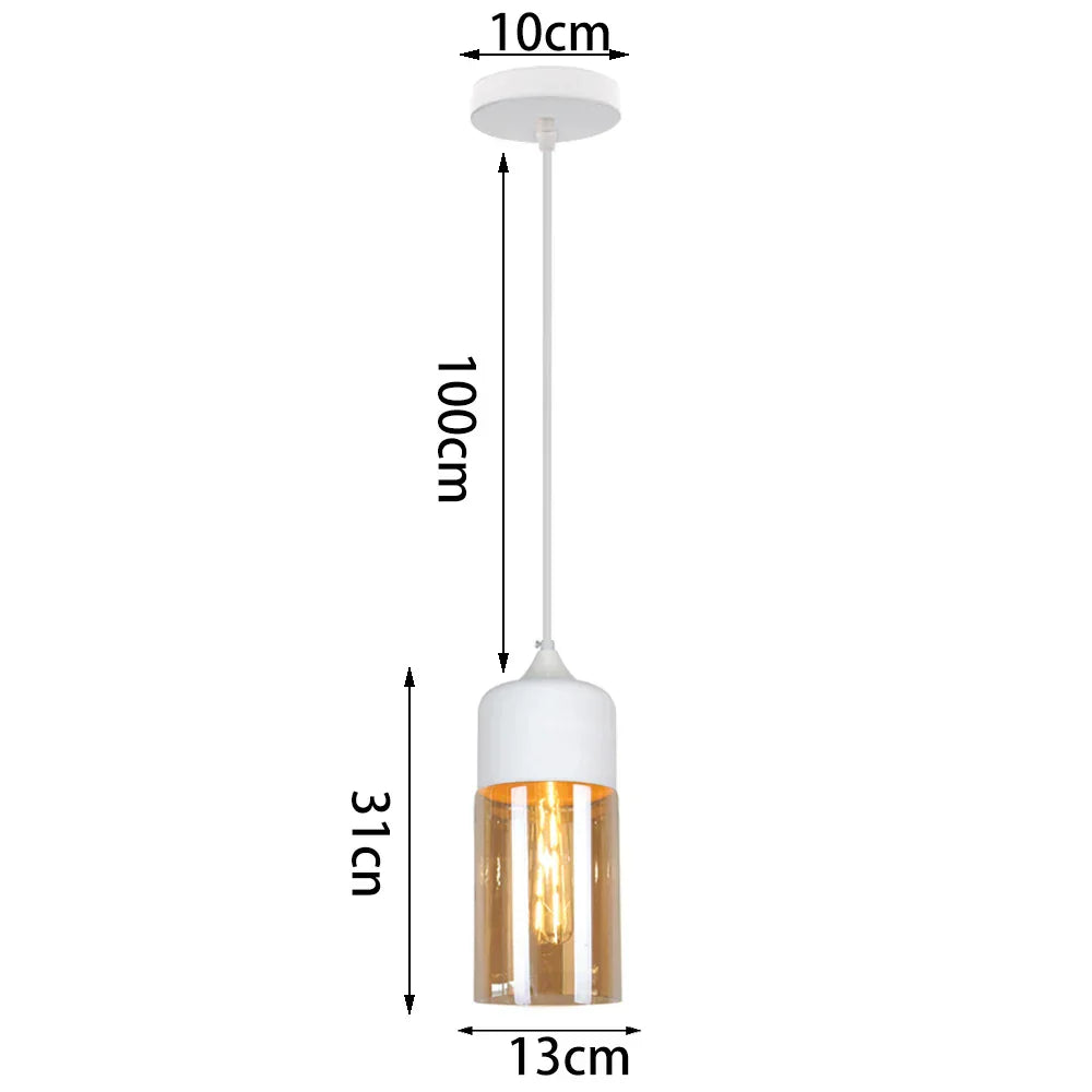 DecorBites™ Glass Shade Pendant Light, Industrial Kitchen Restaurant Decor Lighting