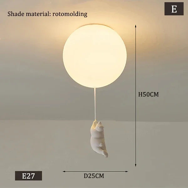 Polar Bear Resin Pendant Light for Kids Spaces