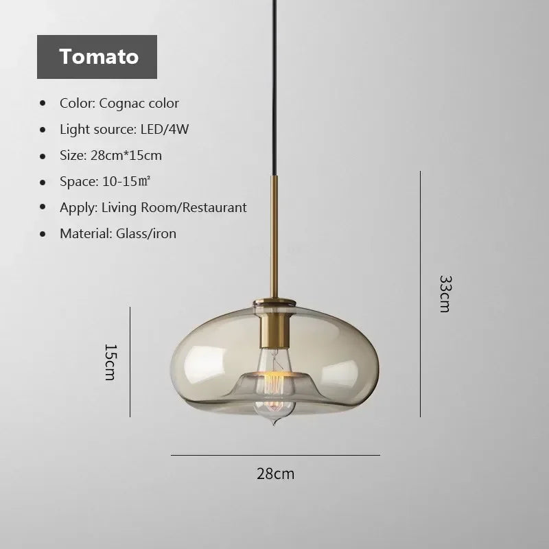 Nordic LED Glass Chandelier Single Multi Head Dining Room Pendant Light Living Room Bedroom Cafe Stairway Home Decoration Lustre
