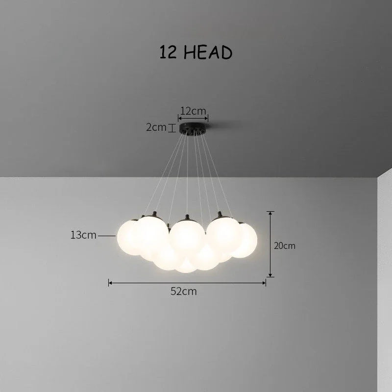 DecorBites™ Glass Ball LED Pendant Light for Home Decor, Nordic Style Chandelier for Living Room