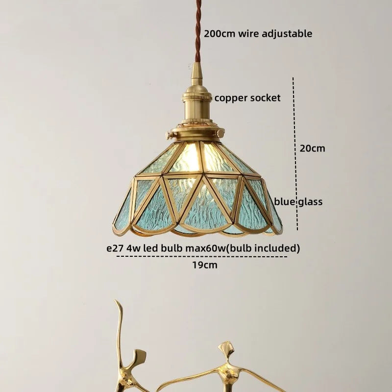 DecorBites™ Glass Copper LED Pendant Lamp for Dining Room, Nordic Modern Hanging Light Fixtures
