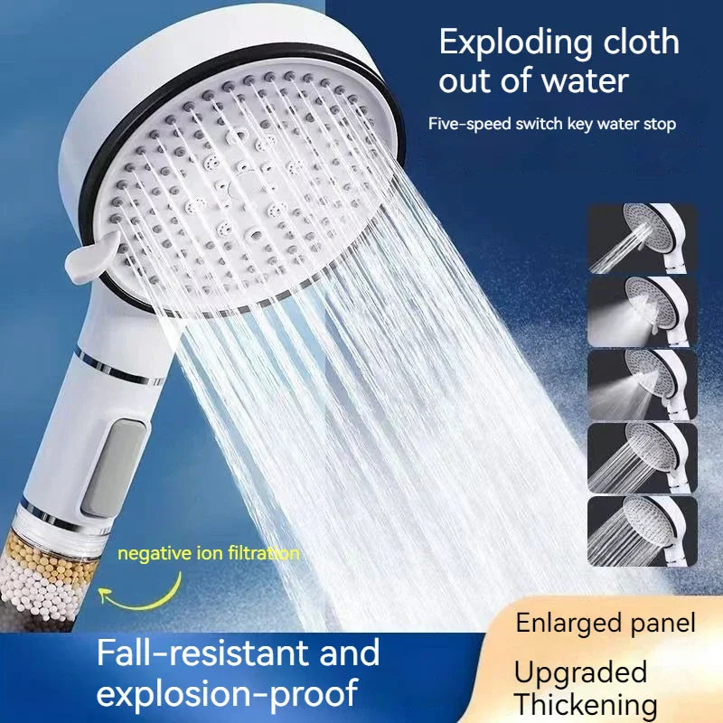 DecorBites™ 5-Speed High-Pressure Calcium Sulfite Shower Head for Purification & Relaxation
