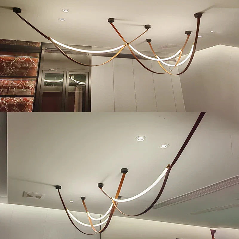 ثريا جلد ديكور بايتس™: مصباح تعليق LED بتصميم نورديك بسيط لغرفة المعيشة وغرفة الطعام وغرفة النوم