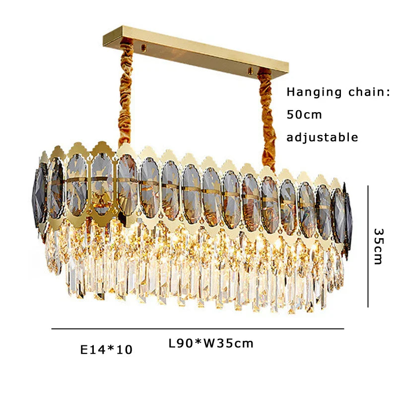 DecorBites™ Crystal Ceiling Chandelier for Modern Living Room Decor