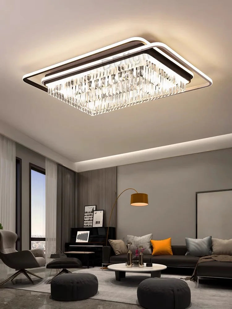DecorBites™ Crystal Industrial Pendant Lamps Set for Modern Living Room Bedroom Kitchen Decor