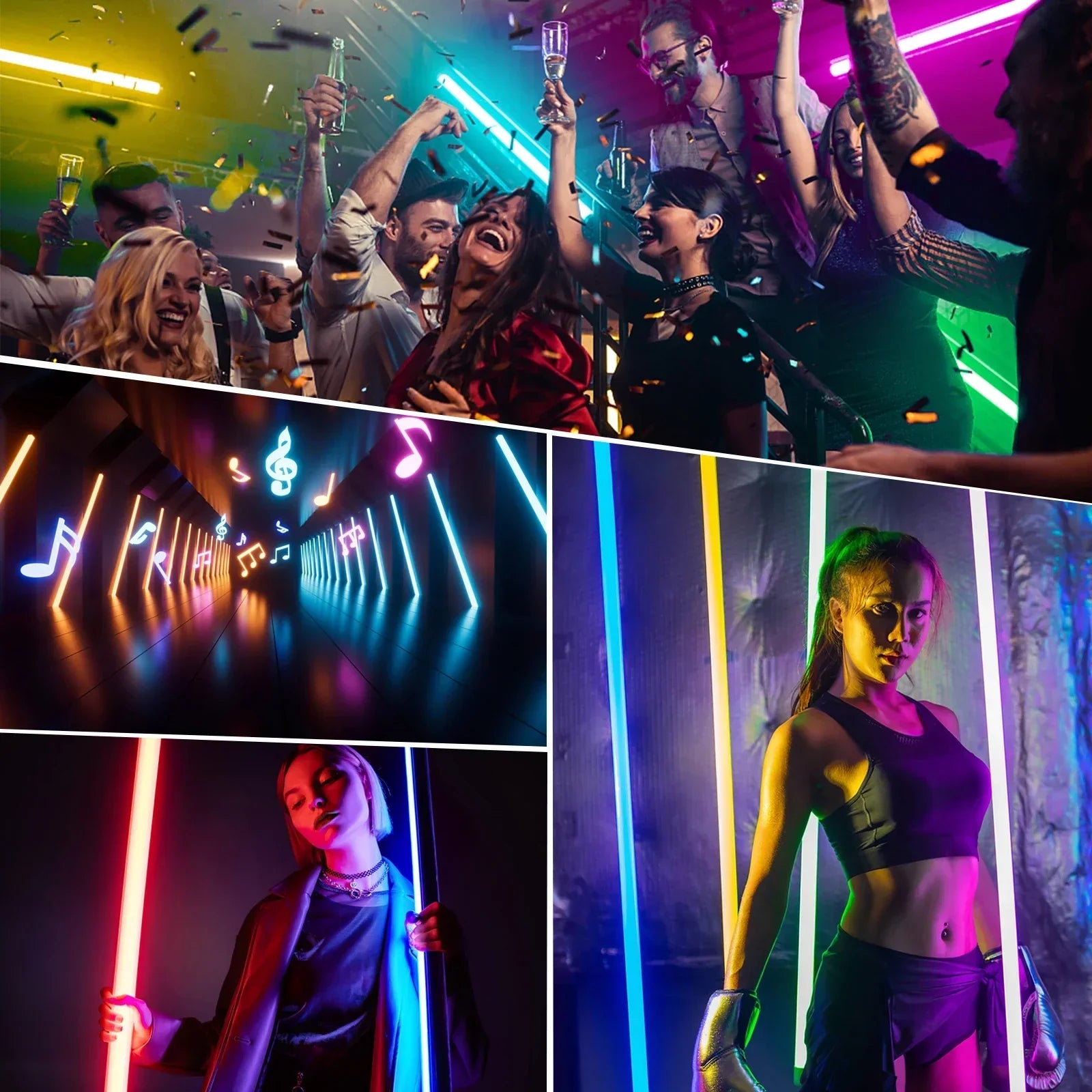 DecorBites™ 120cm RGB Light Stick: APP Controlled LED Atmosphere Lamp for Festivals & Clubs.