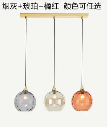 Nordic Water Grain Colored Glass Globe Pendant Light