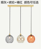 Nordic Water Grain Colored Glass Globe Pendant Light