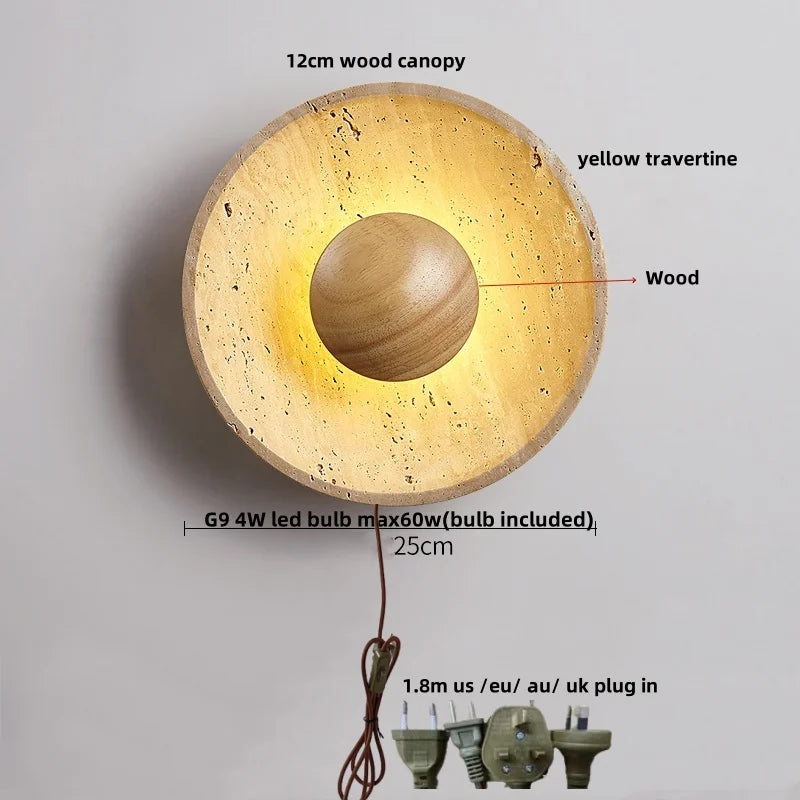 DecorBites™ LED Wall Light Fixture Modern Living Dining Room Yellow Glass Bedside Lamp
