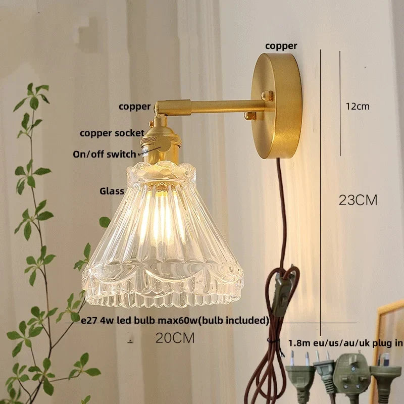 شمعدان حائط نحاسي DecorBites™ LED مع مفتاح سحب، تصميم نورديك