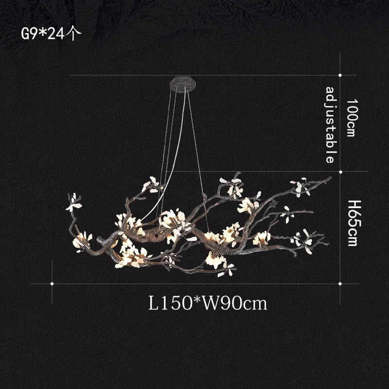 DecorBites™ Copper LED Branch Chandelier: Elegant Lighting for Living & Dining Rooms