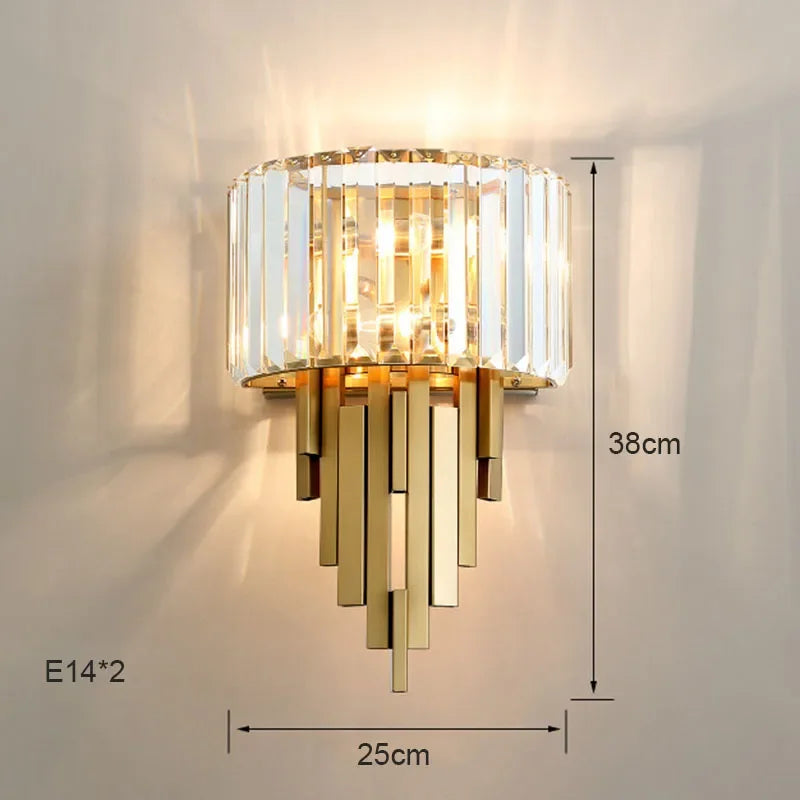 DecorBites™ Crystal Wall Sconce Light: Nordic Luxury for Living Room, Corridor, Hall