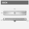 DecorBites™ Black 304 Stainless Steel Strip Floor Drain for Toilet, Shower, Large Overflow