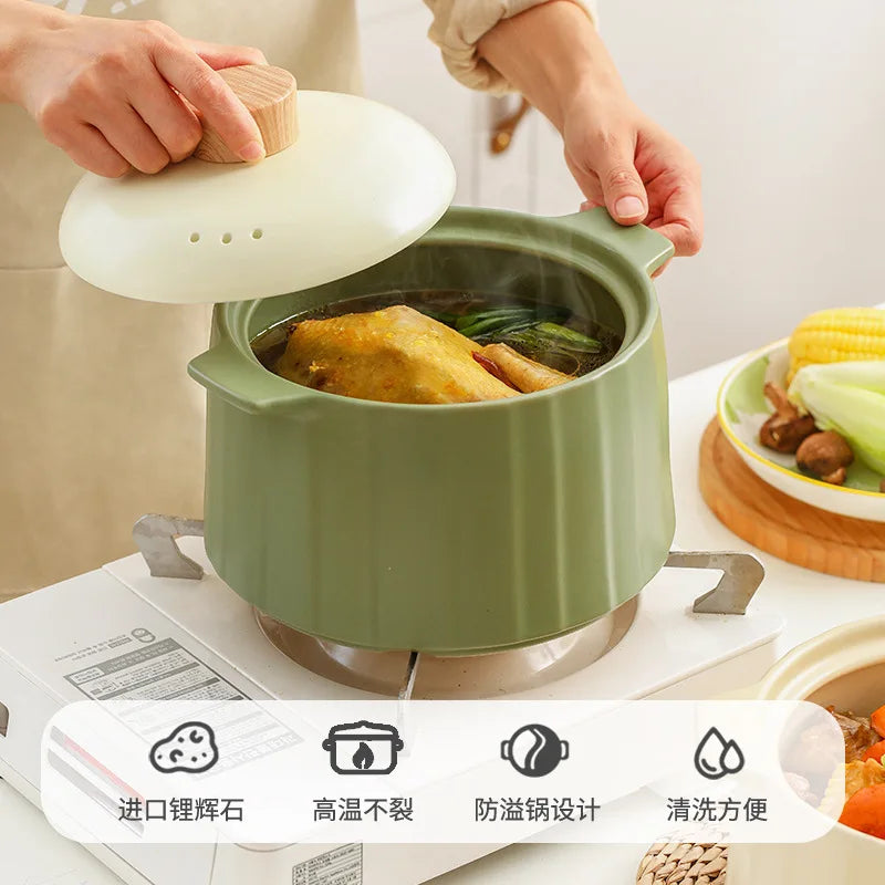 DecorBites™ Gas Stove Rice Cooker Casserole Pot - High Temperature Resistant Soup Pot