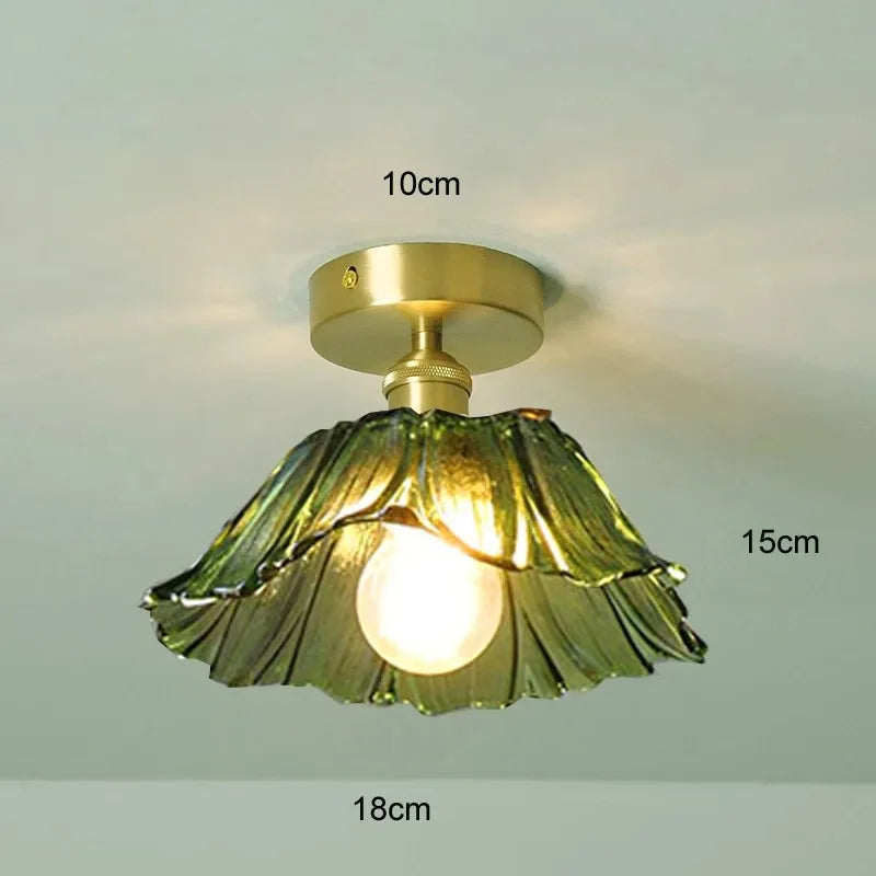 Vintage Flower Glass Pendant Light