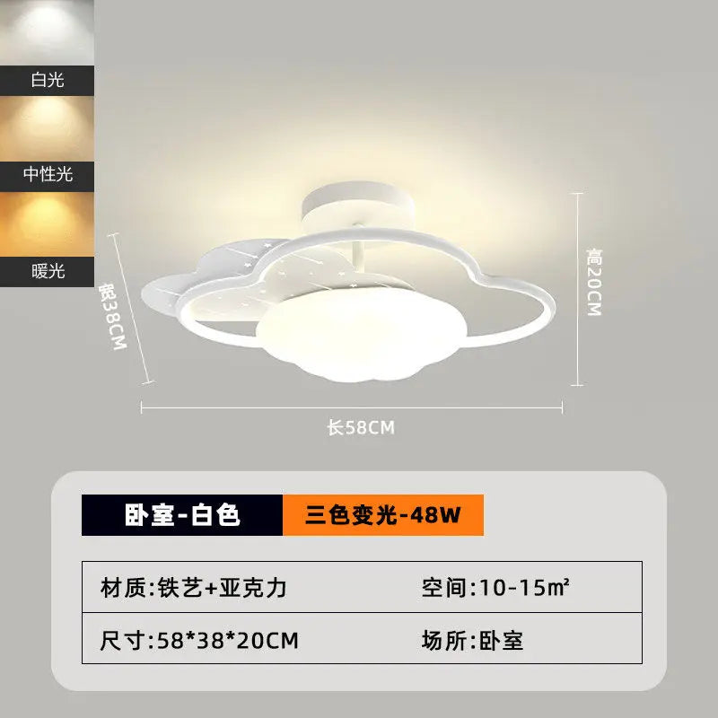 DecorBites™ Cream Clouds Rainbow Ceiling Lamp for Children's Bedroom