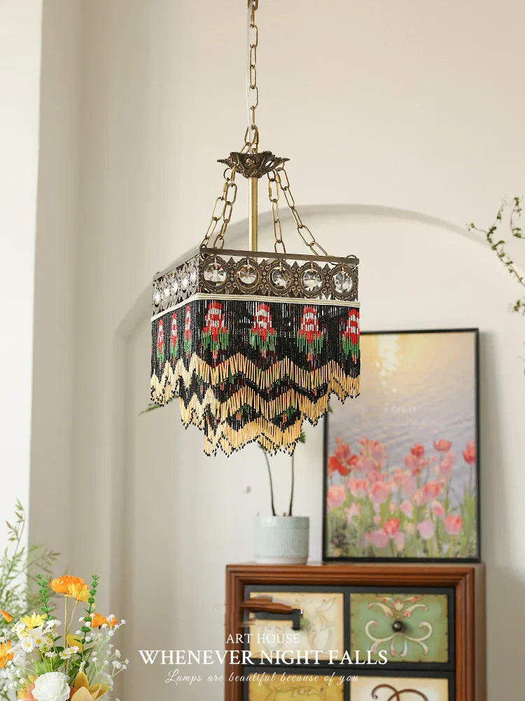 DecorBites™ French Brass Crystal Ceiling Chandelier | Classic European Hanging Lamps