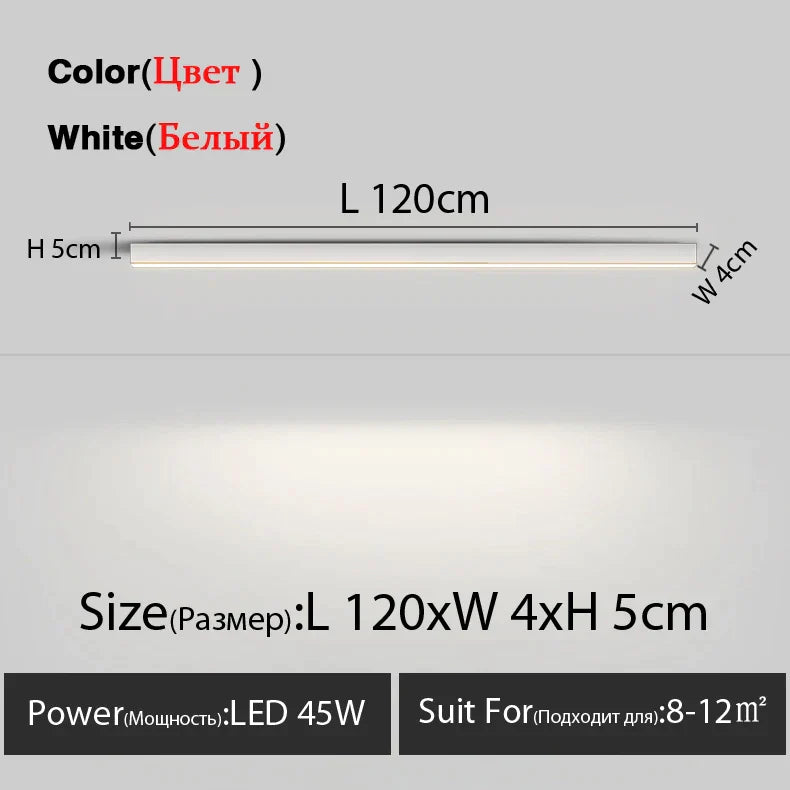 مصباح سقف LED خطي من DecorBites™ لغرفة المعيشة وغرفة الطعام وغرفة النوم - تصميم بسيط
