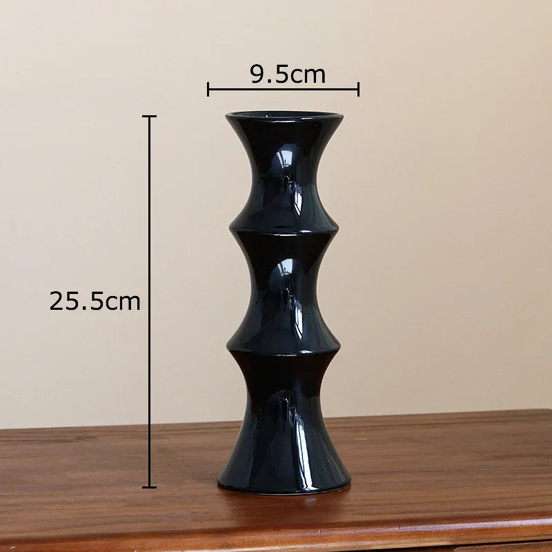 DecorBites™ Bamboo Shape Ceramic Vase: Table Decoration & Floral Arrangement in Room