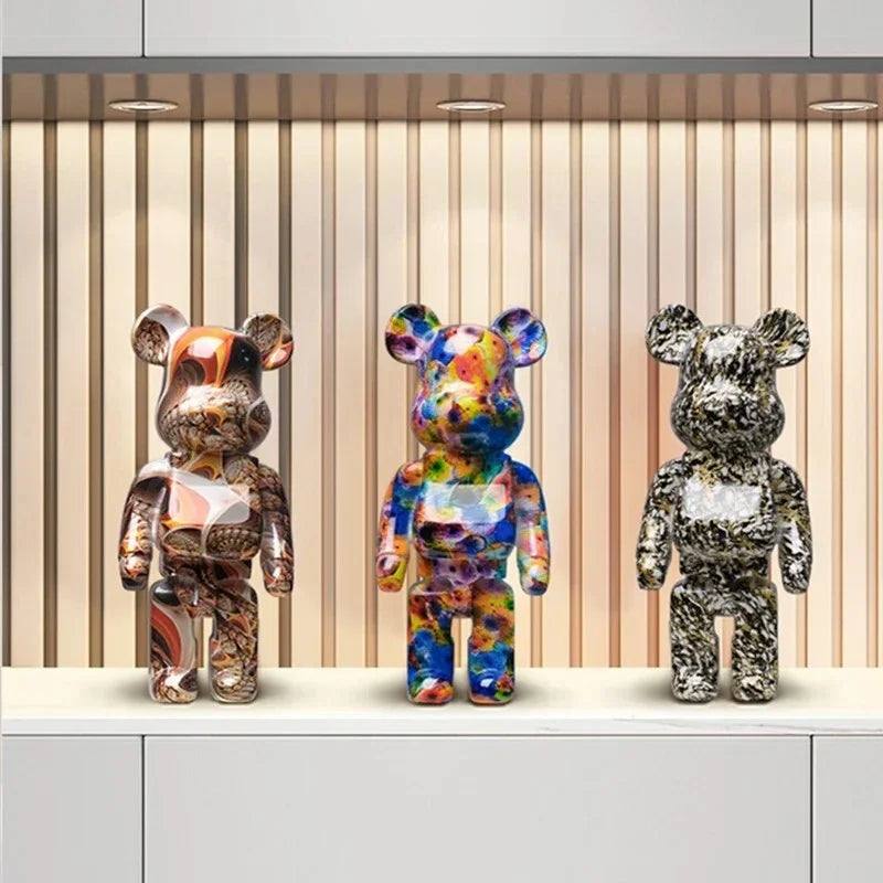 DecorBites™ Graffiti Bear 27cm Figurine | Modern Home Decor Statue & Money Jar