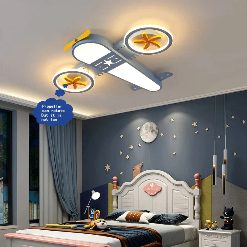 مصابيح سقف DecorBites™ Kids Airplane، مصباح LED قابل للتعتيم بجهاز تحكم عن بعد