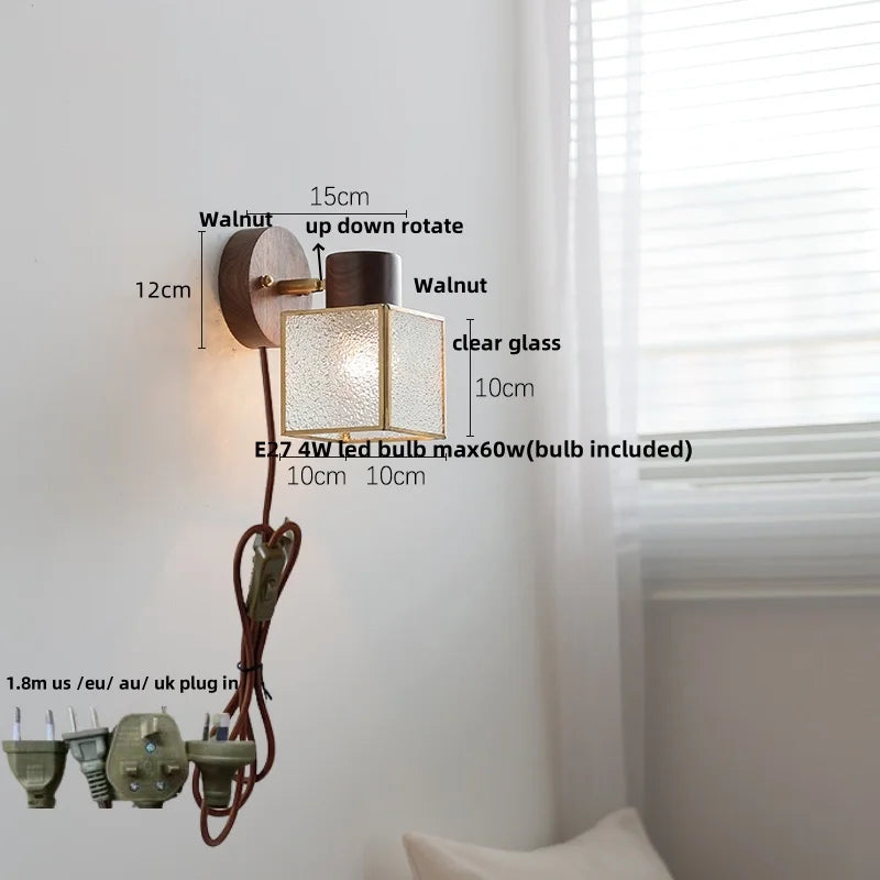 DecorBites™ LED Wall Light Fixture Modern Nordic Rotating Reading Lamp White Ceramic Wood