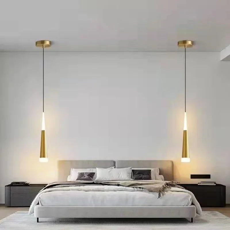 Nordic Black and Gold Aluminum Cord Pendant Light