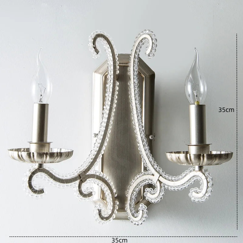 DecorBites™ Crystal LED Chandelier: French Living Room Retro E14 Pendant Light for Home Decor