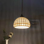 Japanese Ceramic Pendant Light With Copper Finish