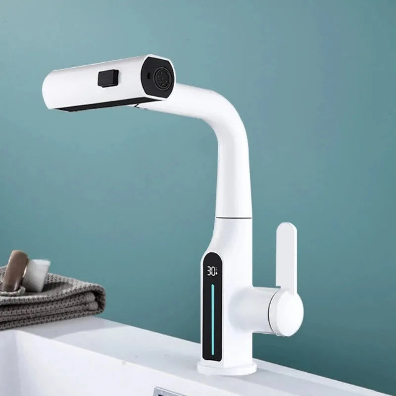 DecorBites™ Digital Display Waterfall Basin Faucet with 3 Modes - Hot Cold Mixer Tap