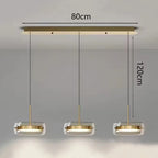 Modern Glass Ring Pendant Light in Iron