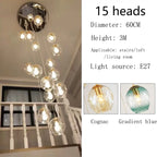 Modern Spiral Staircase Crystal Globe Pendant Chandelier