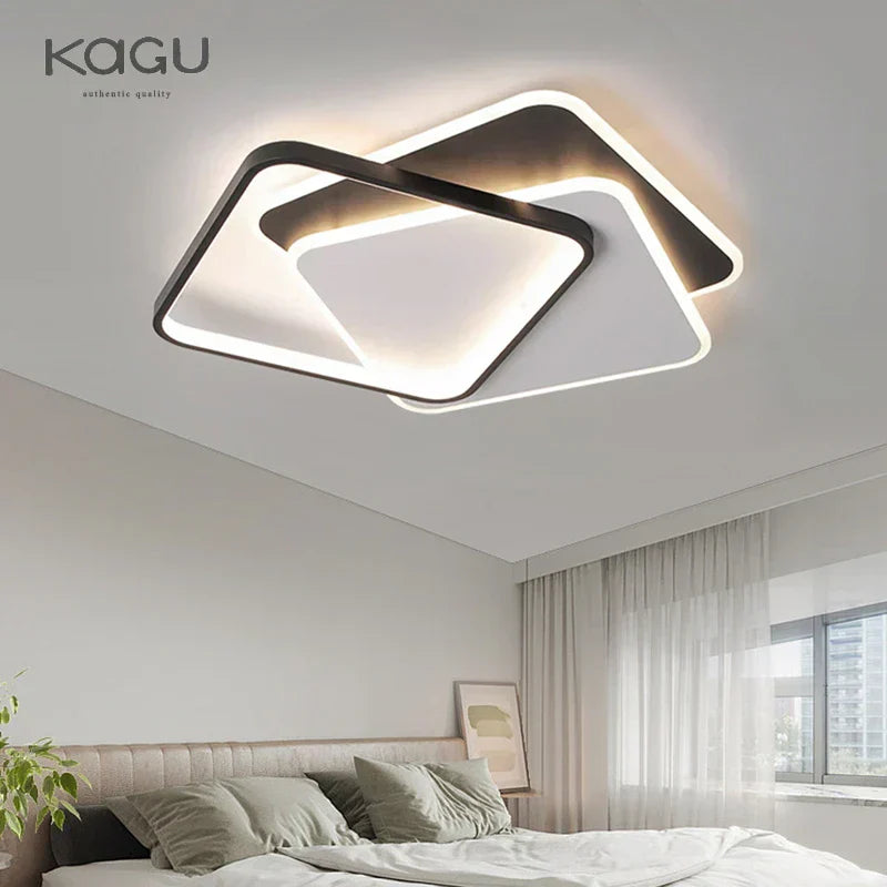 ثريا LED من DecorBites™: إضاءة عصرية باللونين الأسود والأبيض لغرفة المعيشة وغرفة الدراسة
