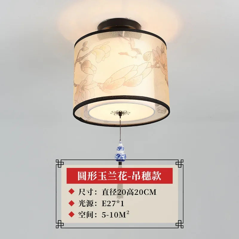 ثريا سقف صينية من DecorBites™ Lotus، مصباح ممر بسيط، إضاءة LED للوحات