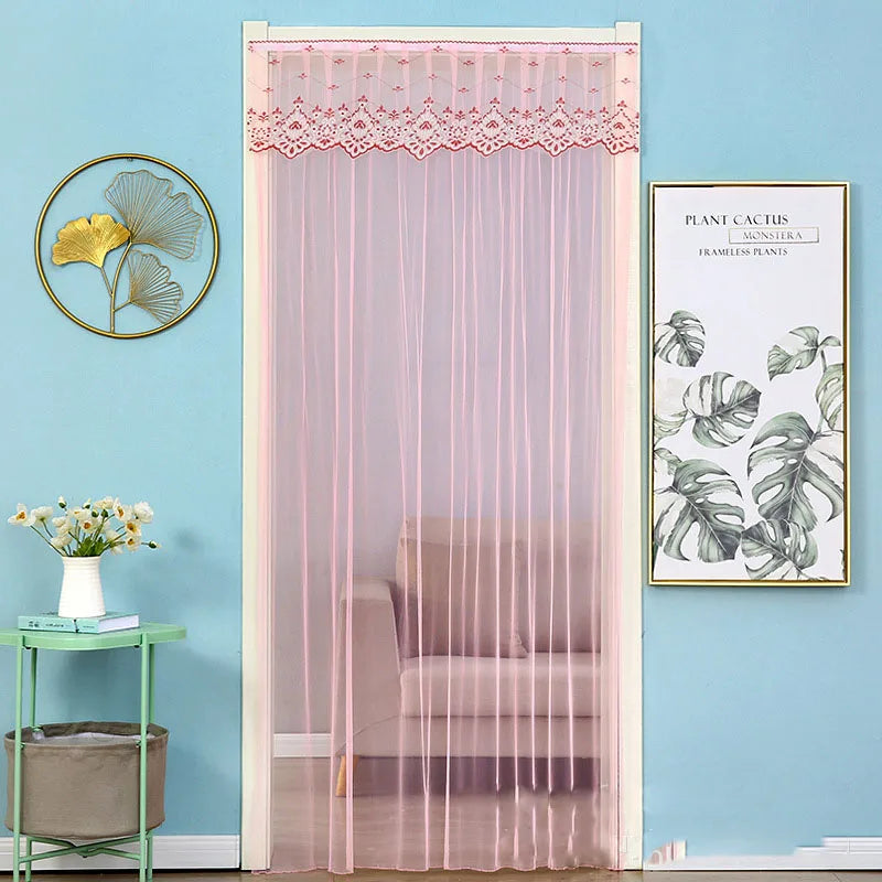 ستارة باب شبكية للحشرات الصيفية بتطريز من الدانتيل من DecorBites™ لغرفة المعيشة وغرفة النوم