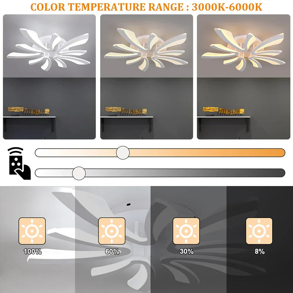 DecorBites™ Acrylic Branch Design LED Ceiling Chandelier RC Dimming Light Fixture