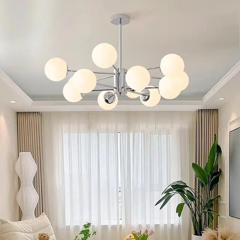 DecorBites™ Glass Ball LED Ceiling Chandelier for Modern Living Room and Bedroom
