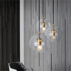 Nordic Glass Pendant Light in Amber or Clear