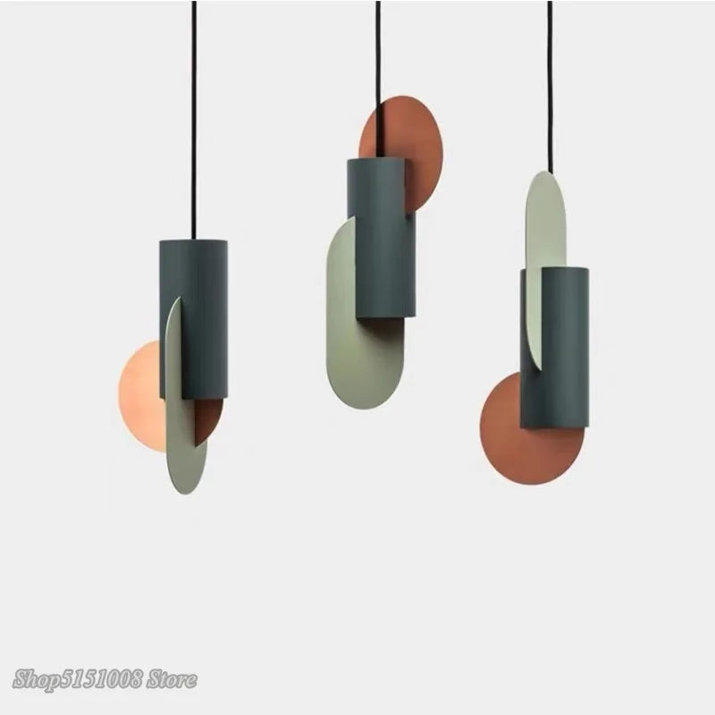 مصباح تعليق LED أسطواني أخضر DecorBites™ - مصباح معلق Nordic حديث برأس واحد