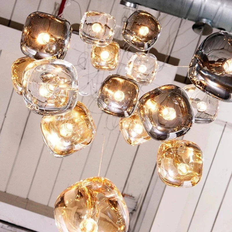 DecorBites™ Crystal LED Chandelier: Modern Living Room Suspension Light for Home Decoration