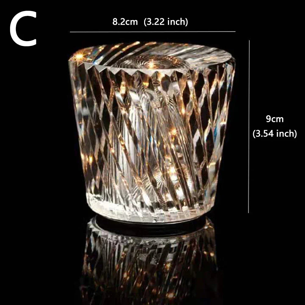 DecorBites™ Crystal Diamond Night Light | Rechargeable LED Table Lamp