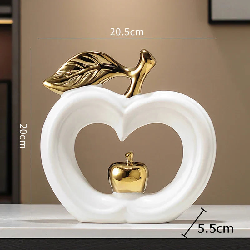 DecorBites™ Gold Pear Ceramic Sculpture Desk Ornament Aesthetics Decor