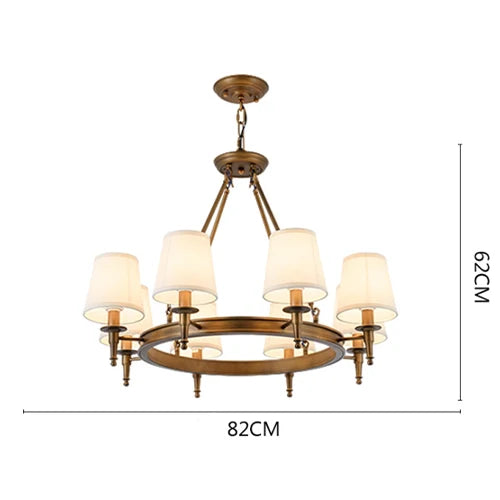 DecorBites™ Country Retro Chandelier Fabric Lampshade Ceiling Pendant Light for Home Indoor Decor
