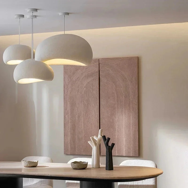 Wabi Sabi White Or Gray Sculpted Pendant Light