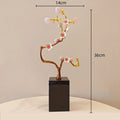 DecorBites™ Golden Tree Crystal Ball Statue Metal Decor Figurine