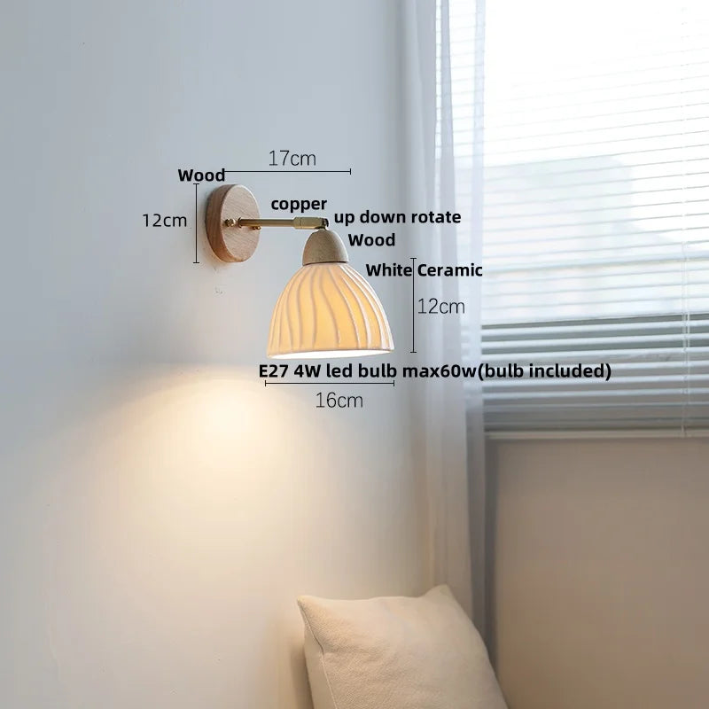 DecorBites™ Ceramic Wood Up Down Rotate LED Wall Sconce Light Fixtures